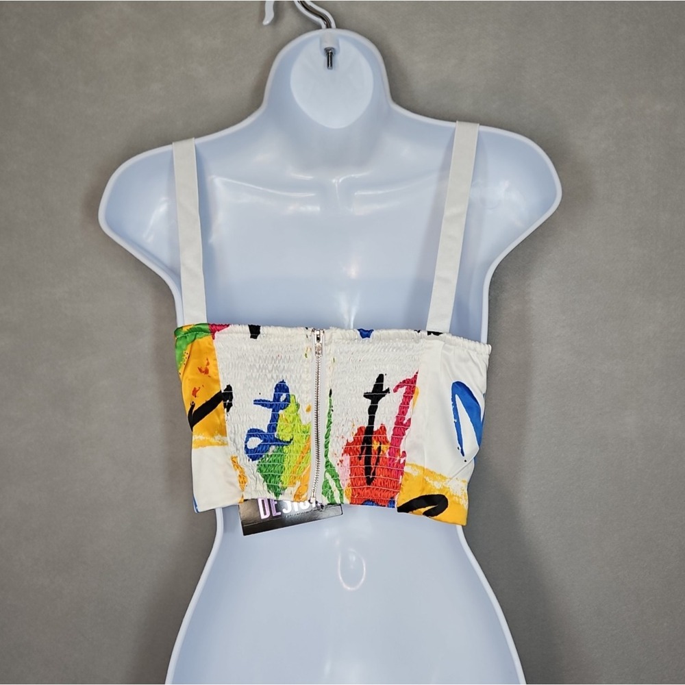 Love By Design Juniors Abstract Print Bustier Corset Crop Top Size Small NWT - Picture 2 of 10